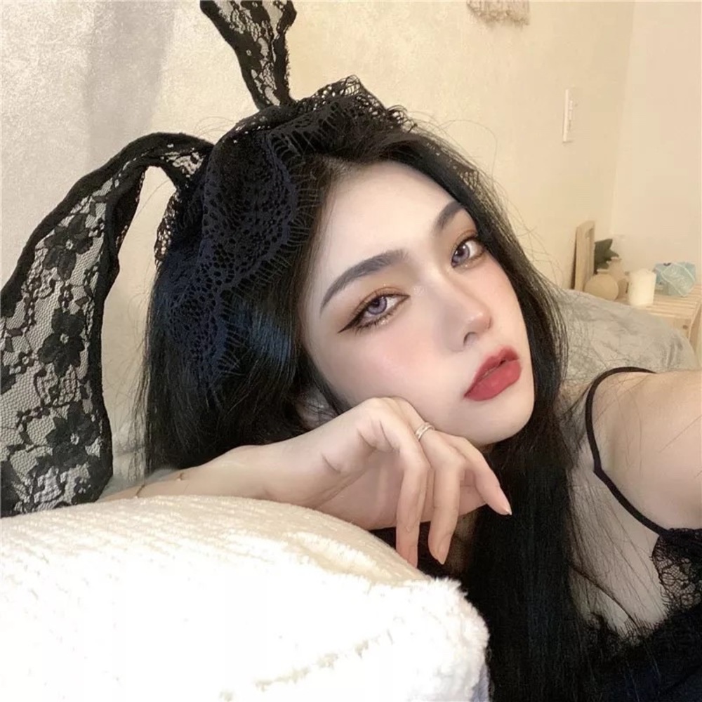 NEW Halloween Costume Hair Lace Bunny Ears Headband - Picture 4 of 7